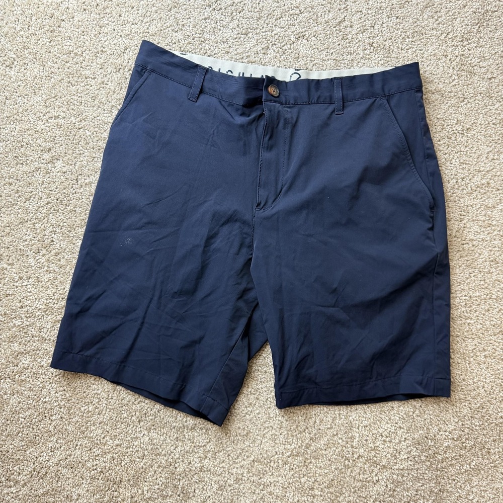 Extracurricular Shorts Mens 34 Blue Nylon Stretch Golf Athletic Gym 9 Inseam USA